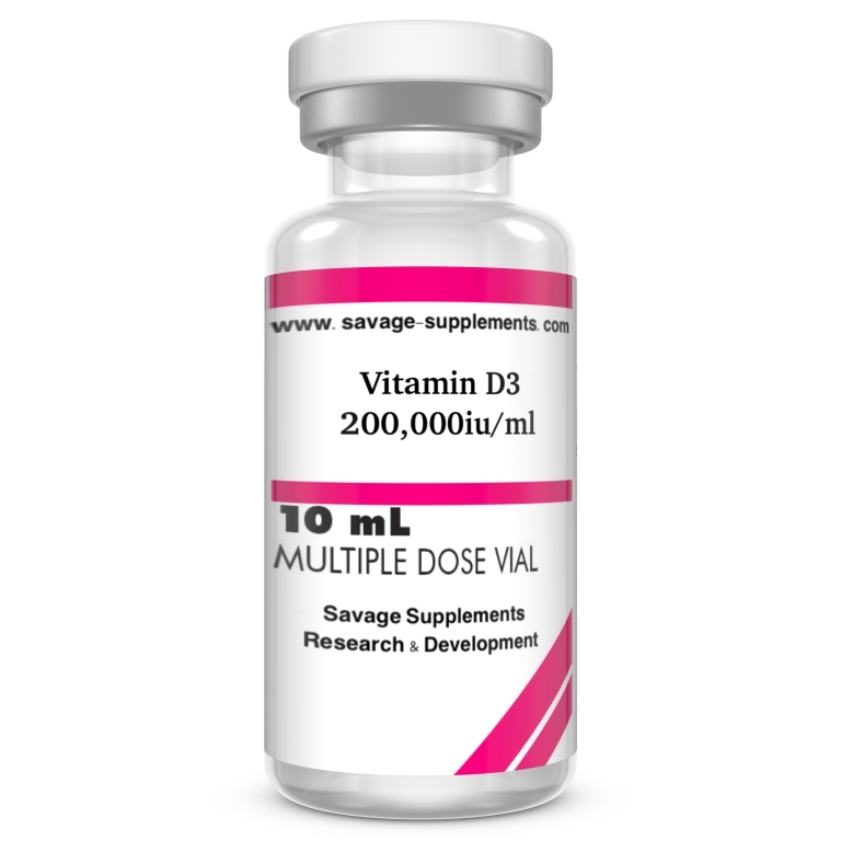 Vitamin D3 200,000iu/ml 10ml multidose vial Savage Supplements